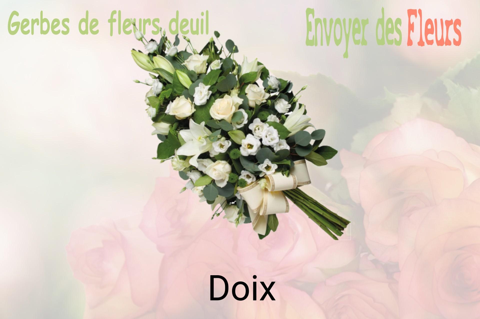 Gerbe de fleurs de deuil livrée à Doix